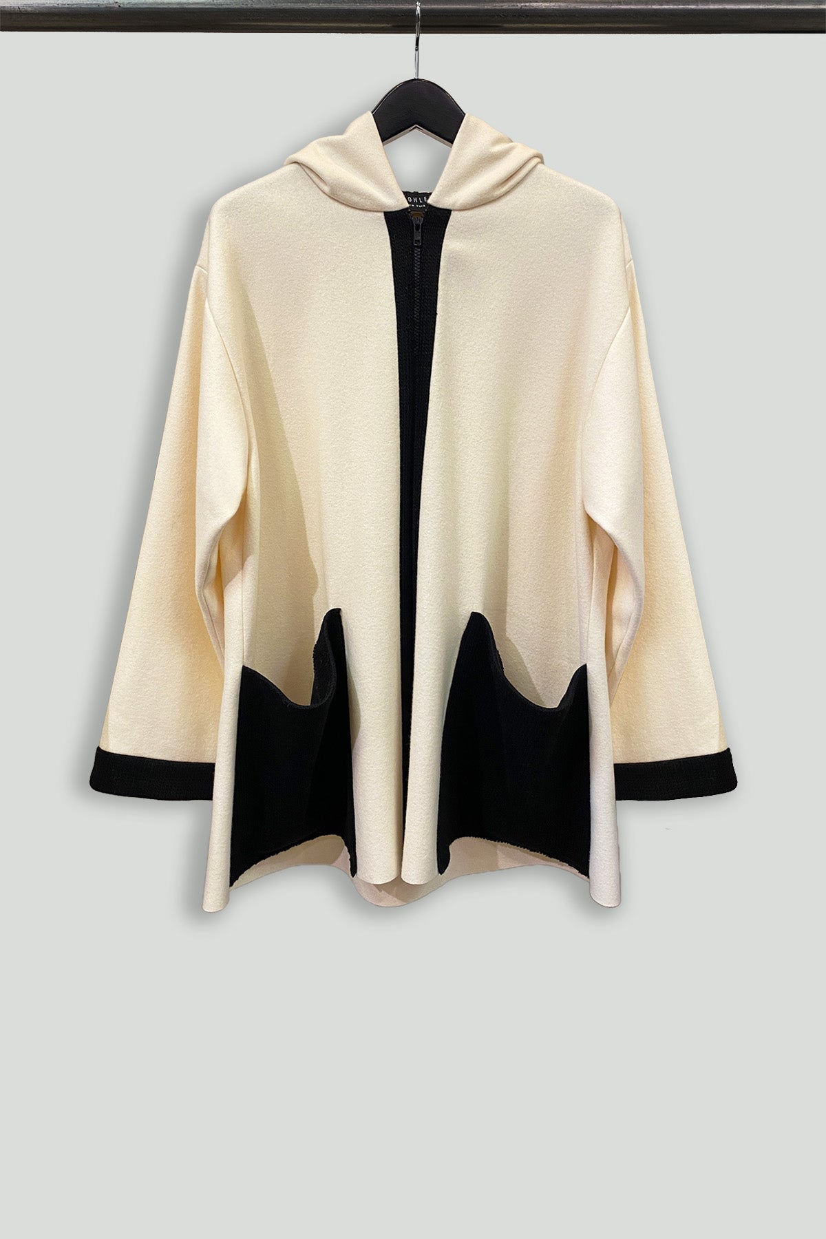 Cream hooded online coat