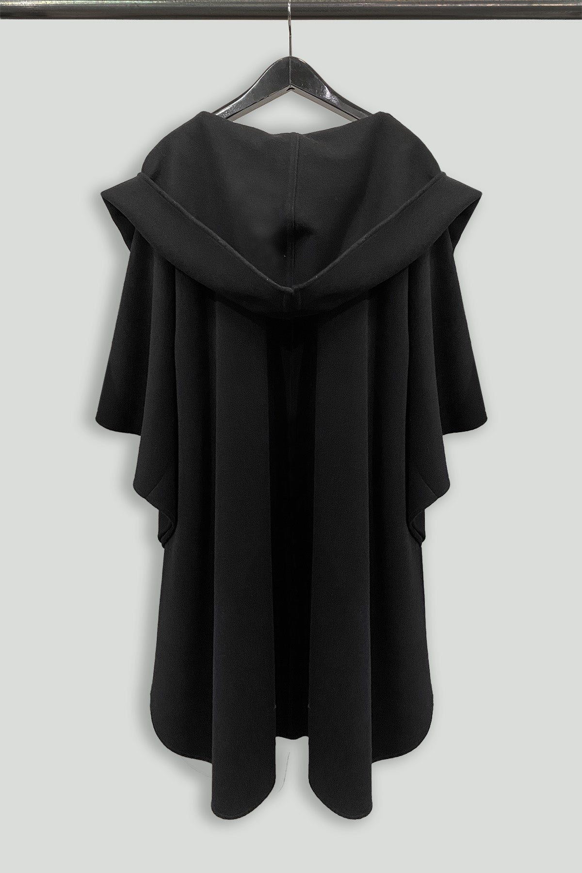 Black Hooded Cashmere Cape
