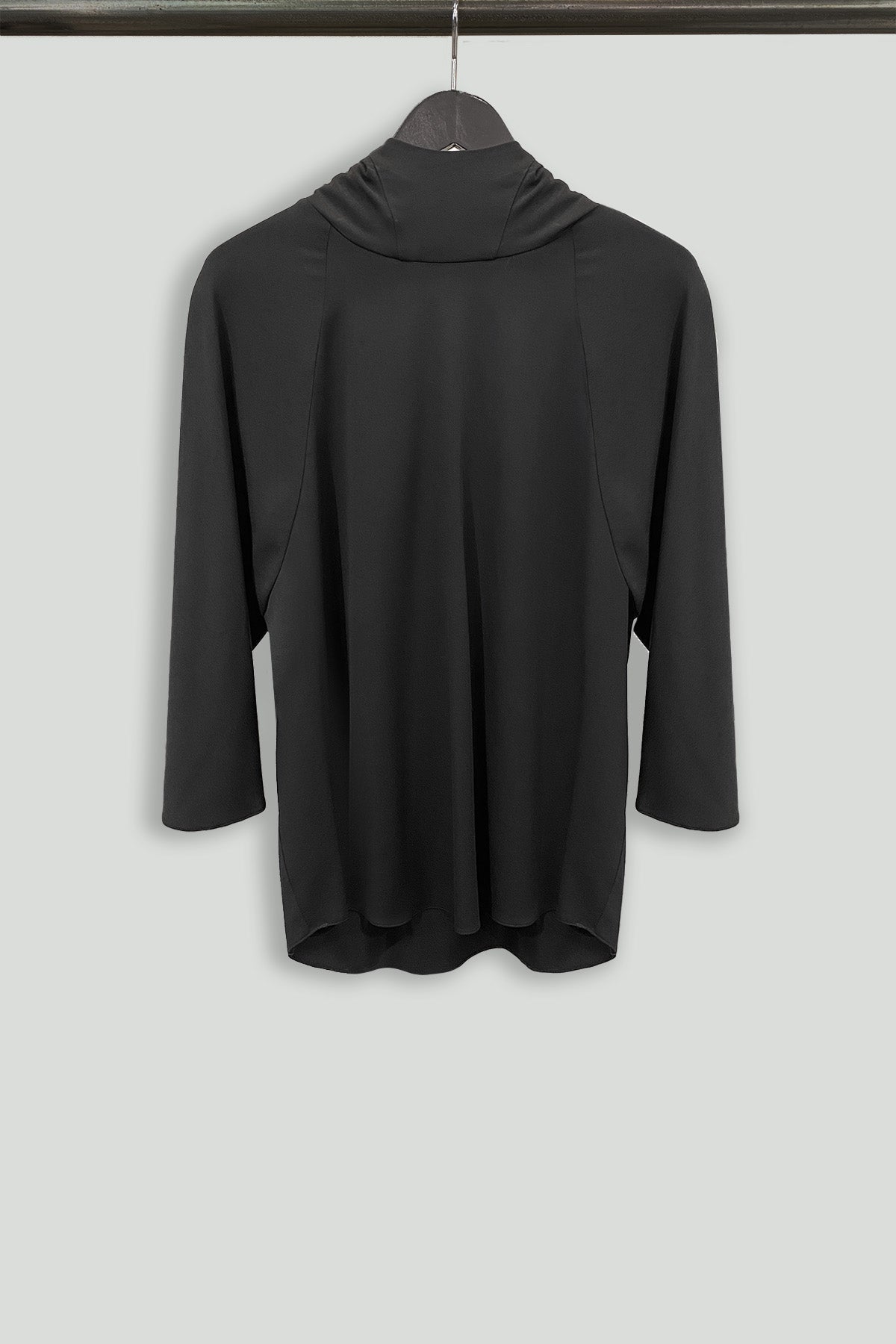 Black Stretch Jersey Hoodie