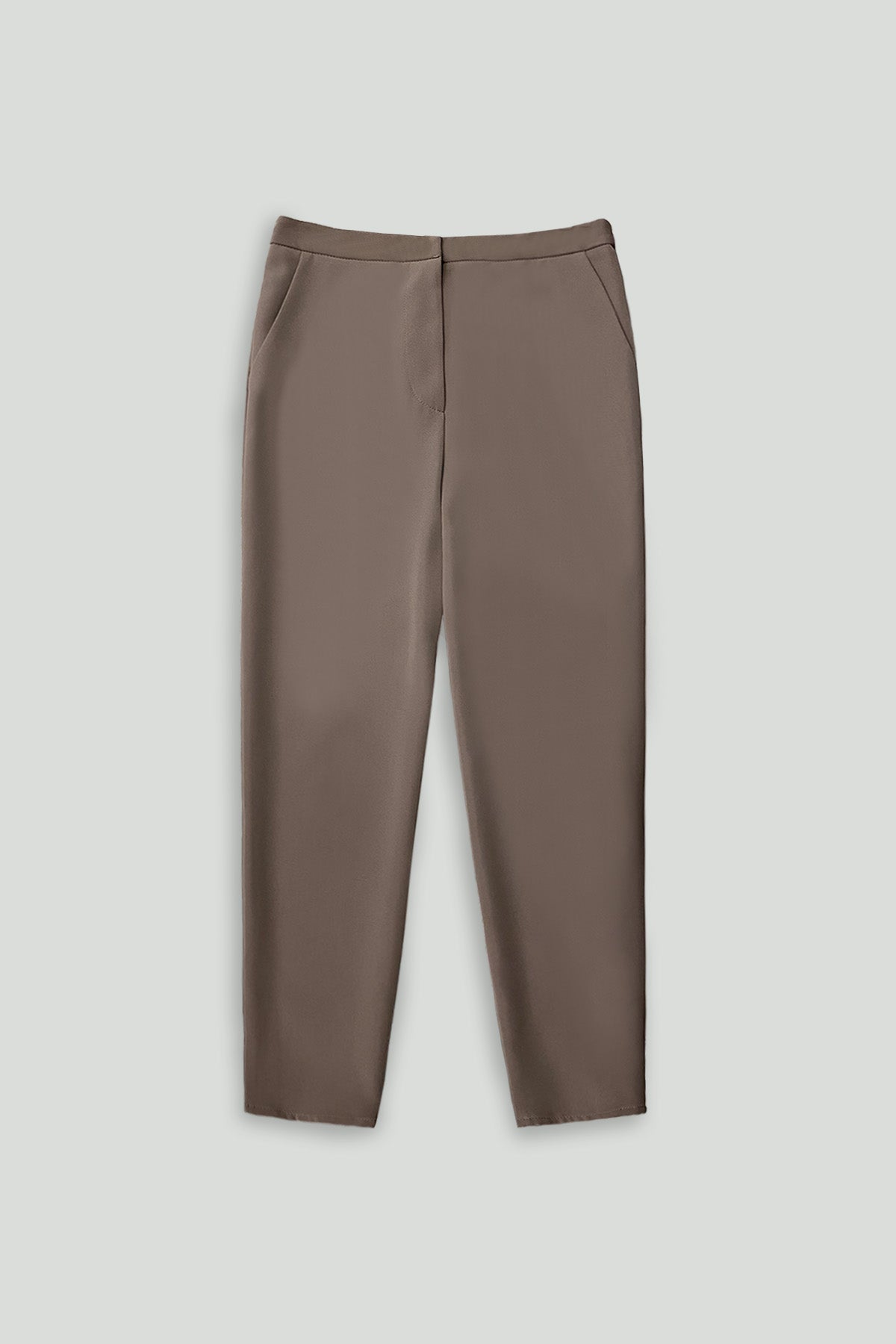 Taupe Microfiber Smart Gabardine Fly-Front Pocket Pant