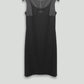 Black Microfiber Smart Gabardine Sleeveless Window Dress