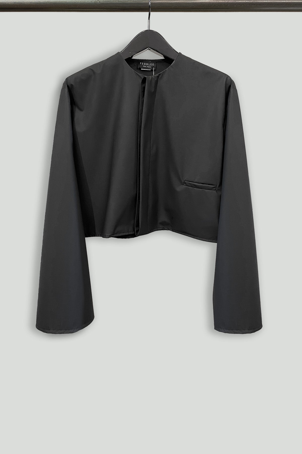 Black Matte Rainwear Crop Pilgrim Jacket