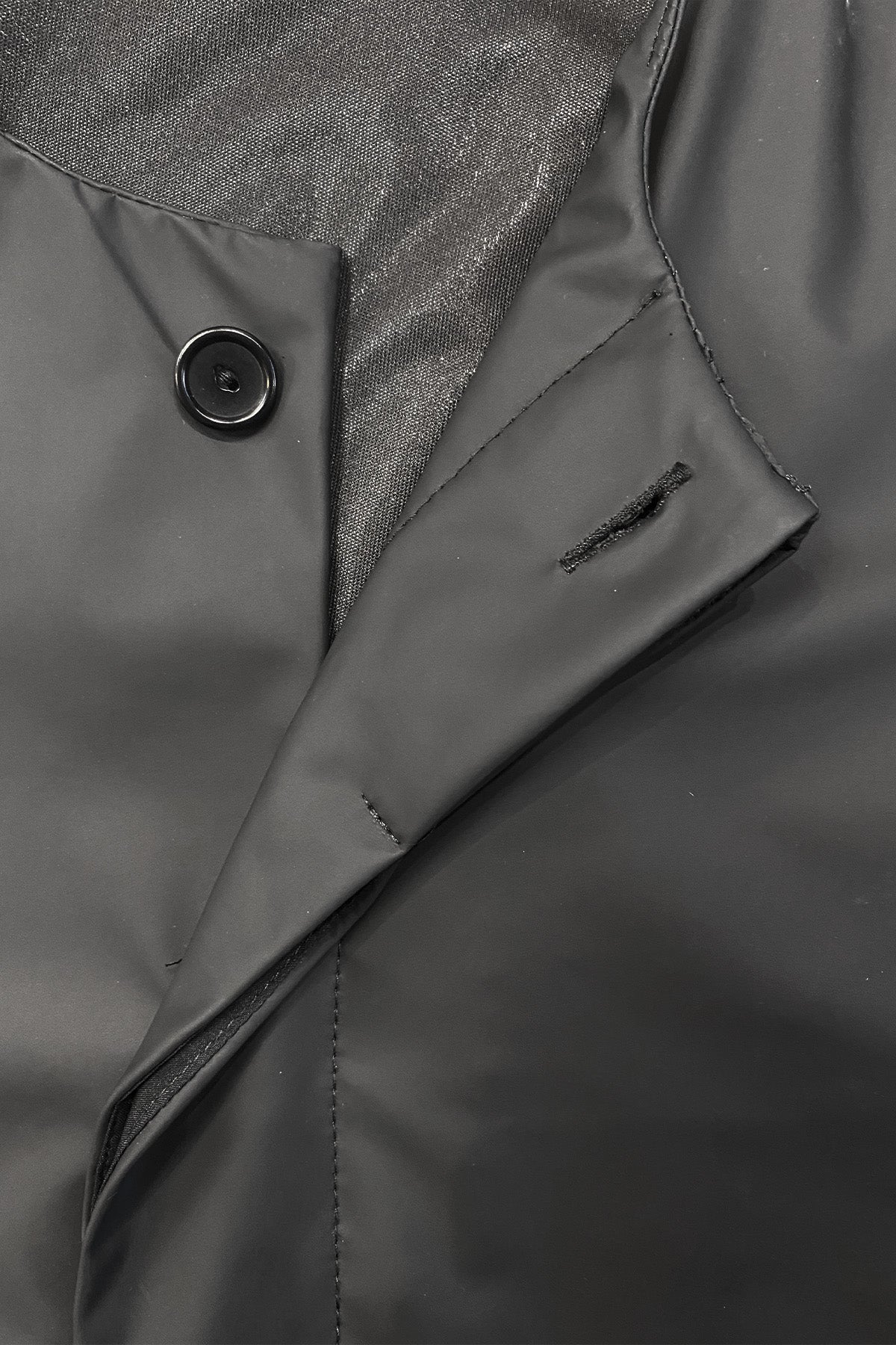 Black Matte Rainwear Crop Pilgrim Jacket