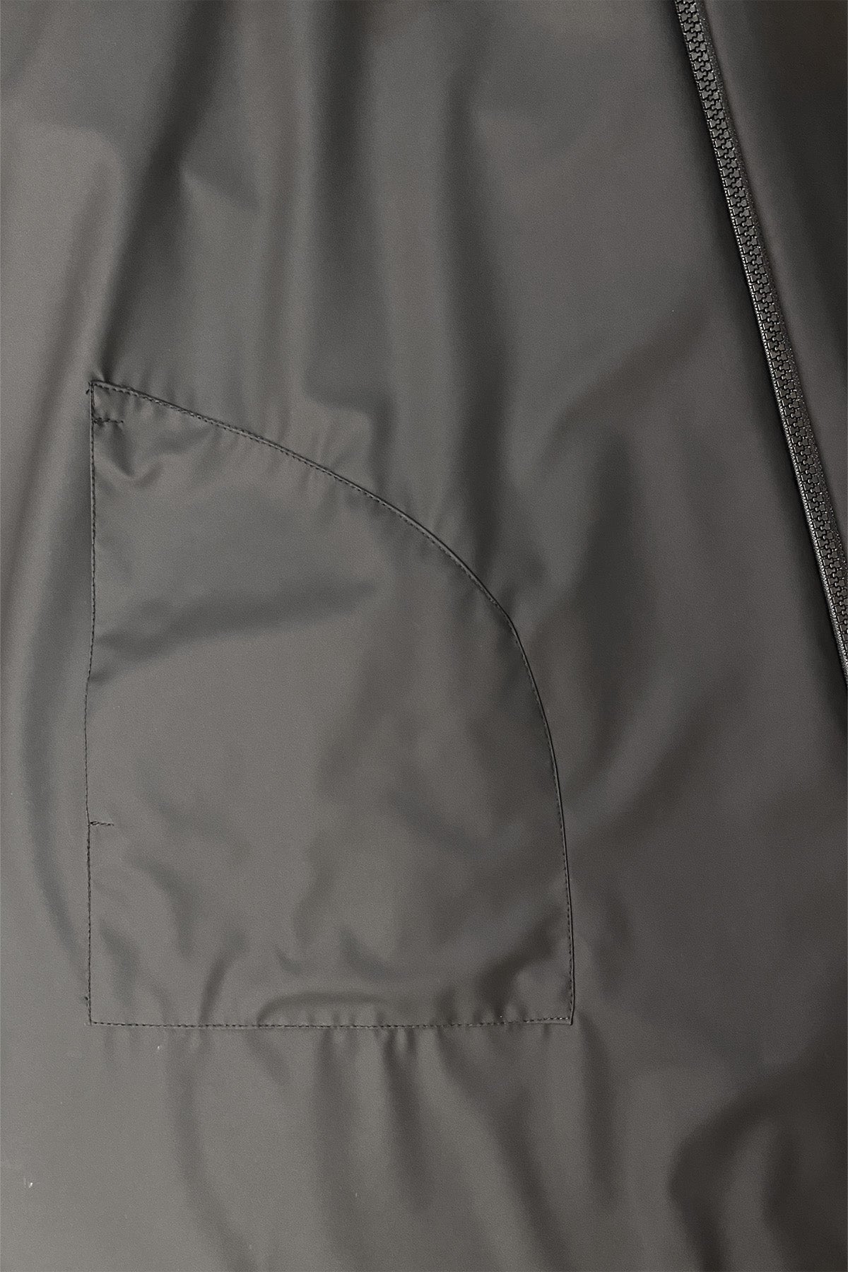 Black Zip Front Hooded Capelet Raincoat