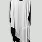 White and Black Lightweight Silk Polygon Dress