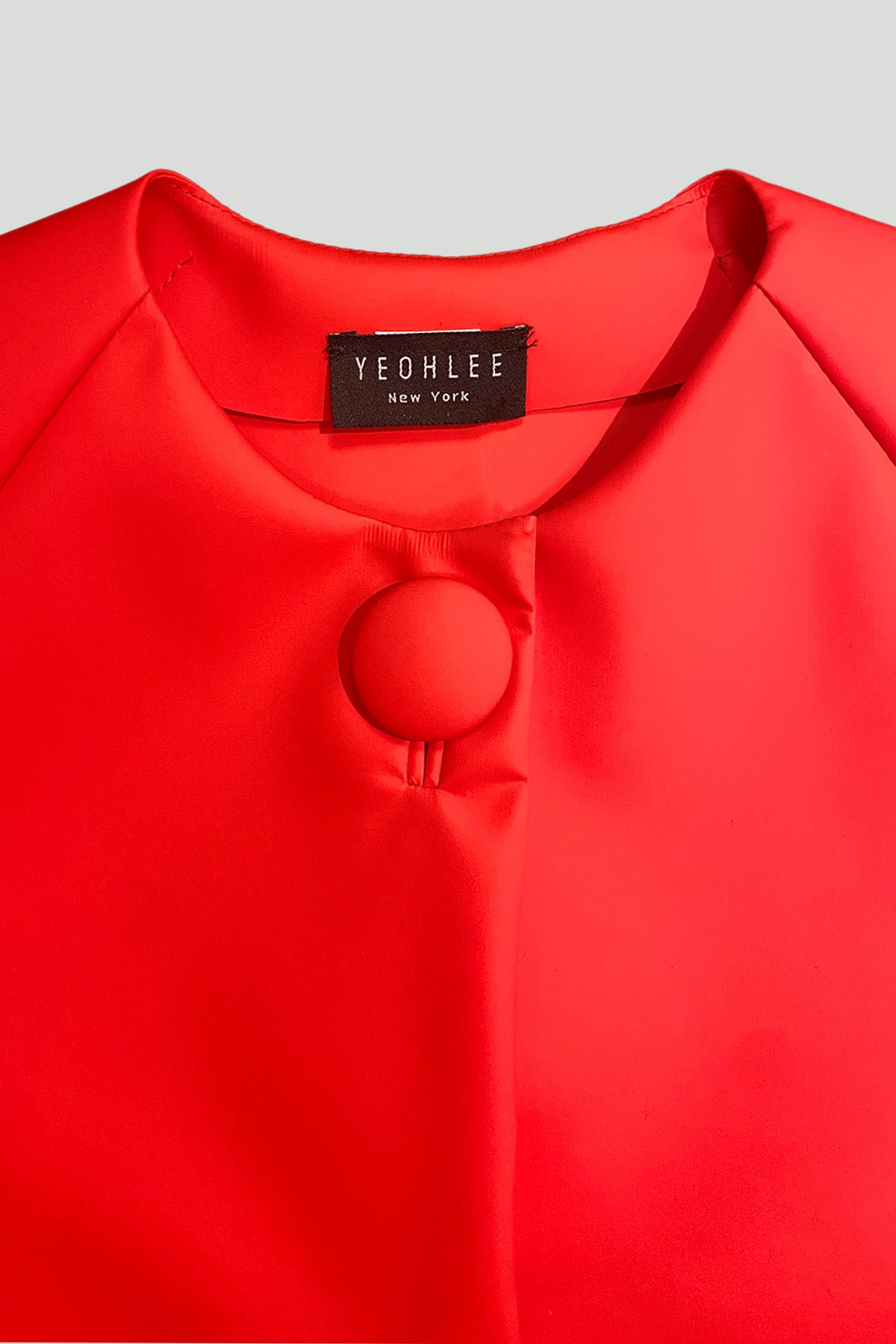 Cadmium Red Zip Front Hooded Rain Jacket in Water-Repellent Fabric