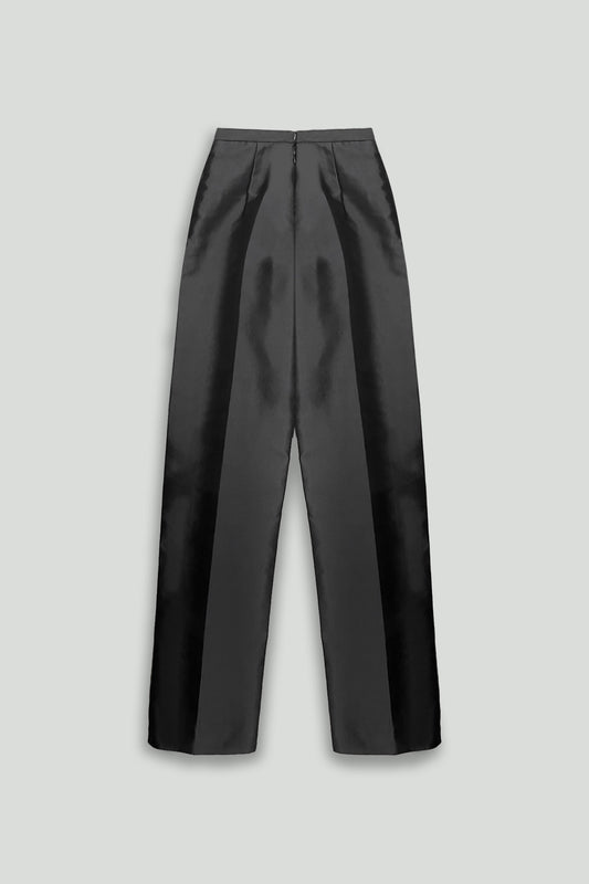 Black Silk Organza Jacket Pant