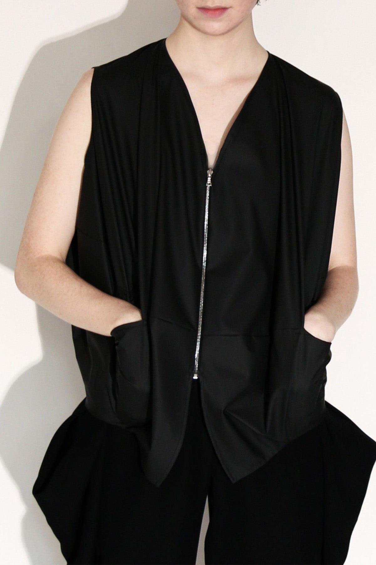 Black Matte Rainwear Bubble Vest