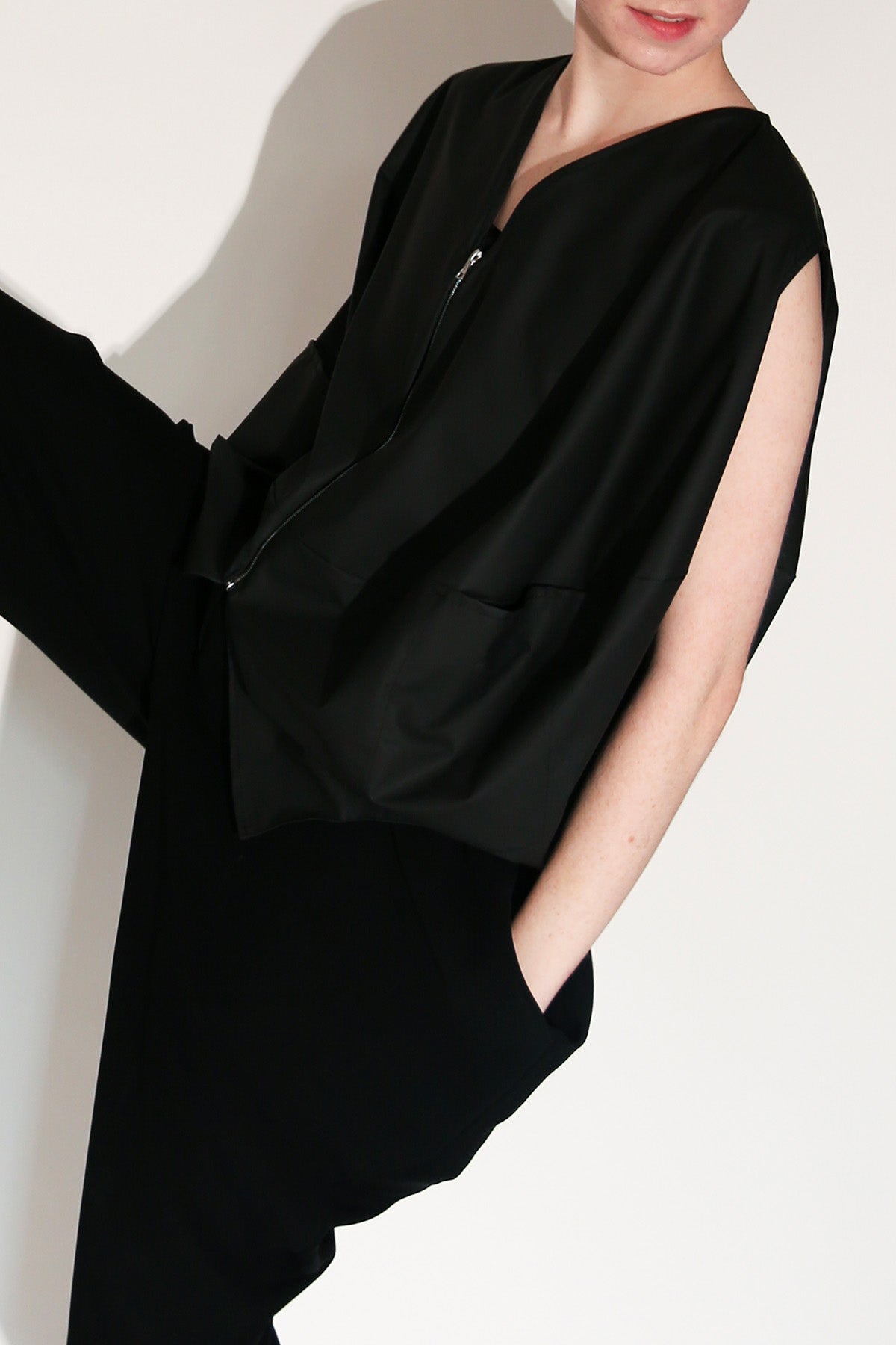 Black Matte Rainwear Bubble Vest