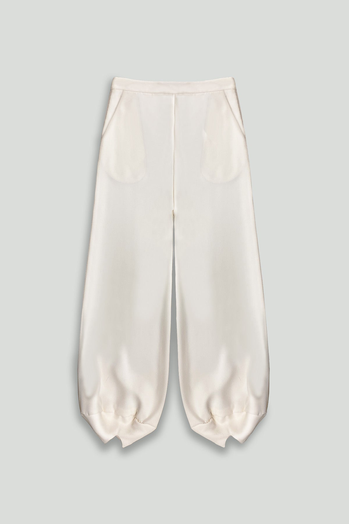 Cream Lightweight Microfiber Smart Gabardine Pant With Circular Points