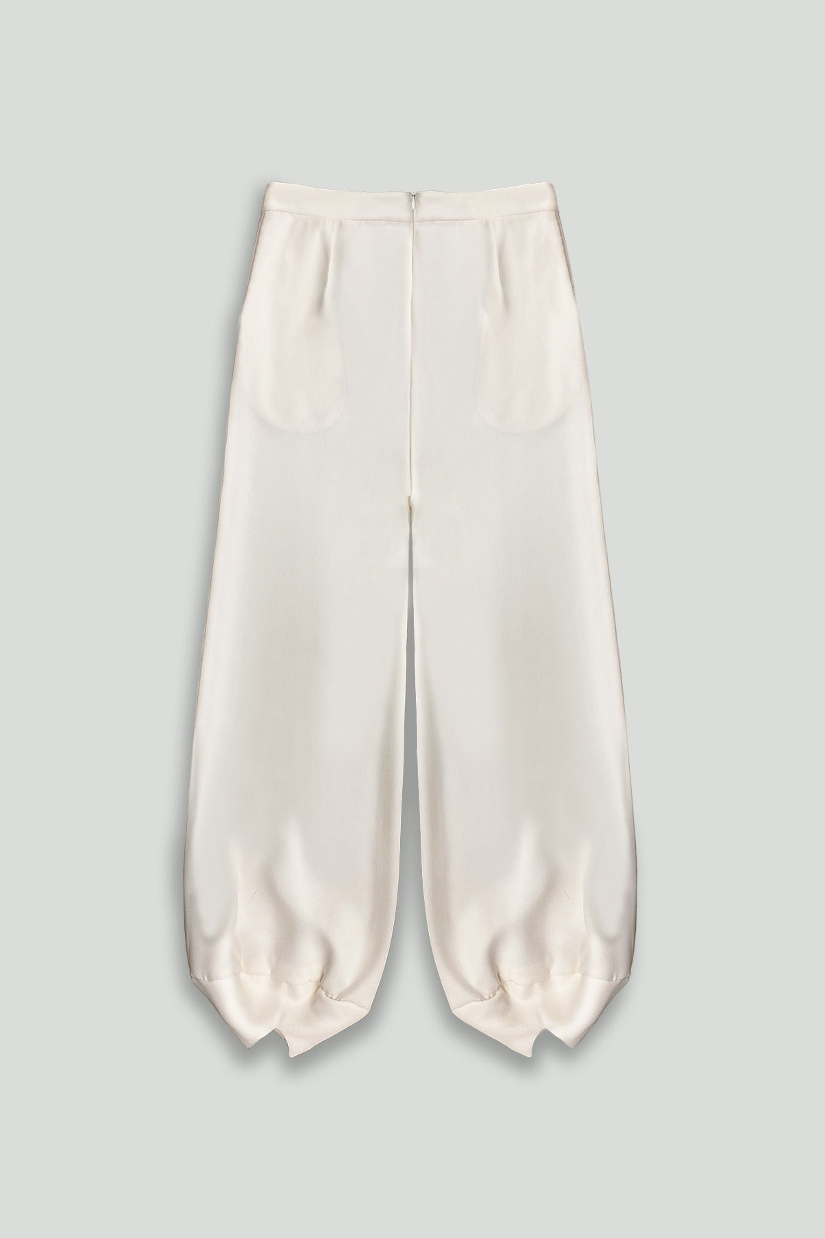 Cream Lightweight Microfiber Smart Gabardine Pant With Circular Points