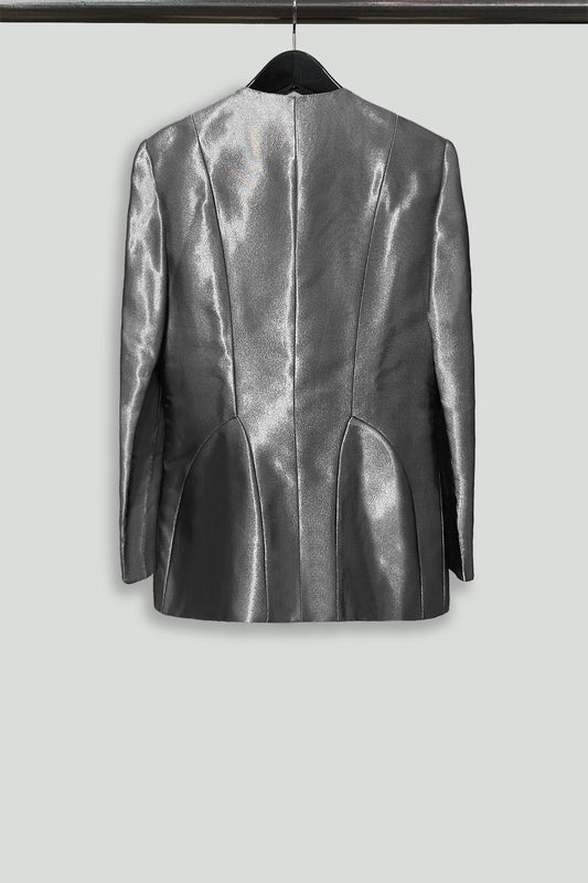 Metallic Lamé Shaped Panels Jacket