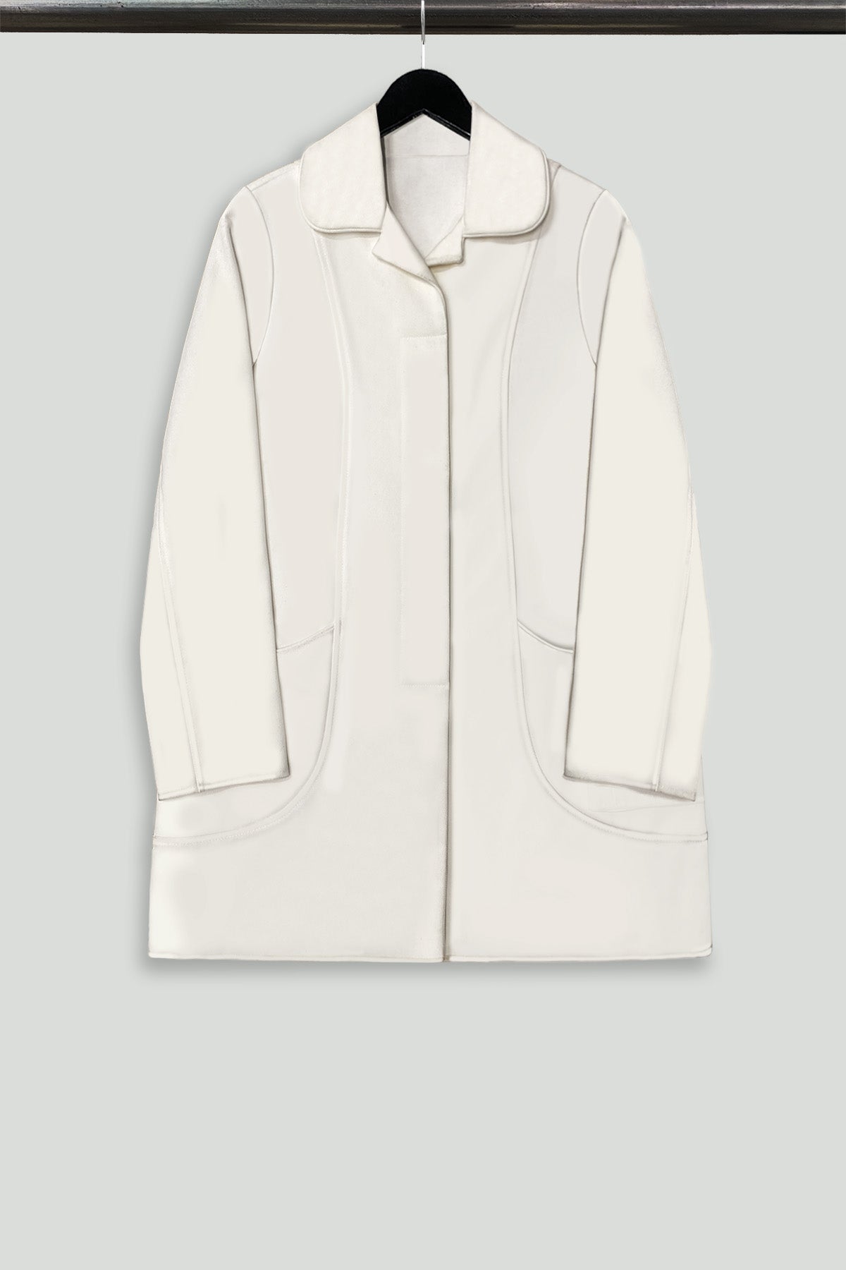 White Cotton Denim Schindler Coat