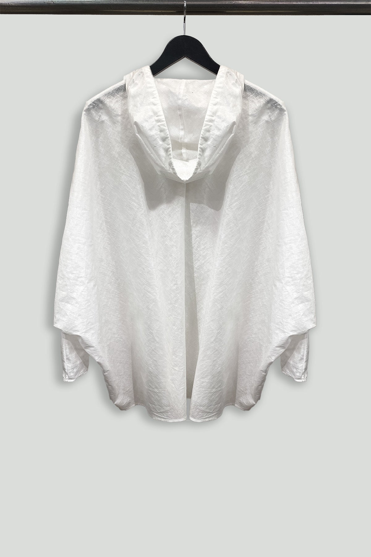 Glossy White Woven Raincoat