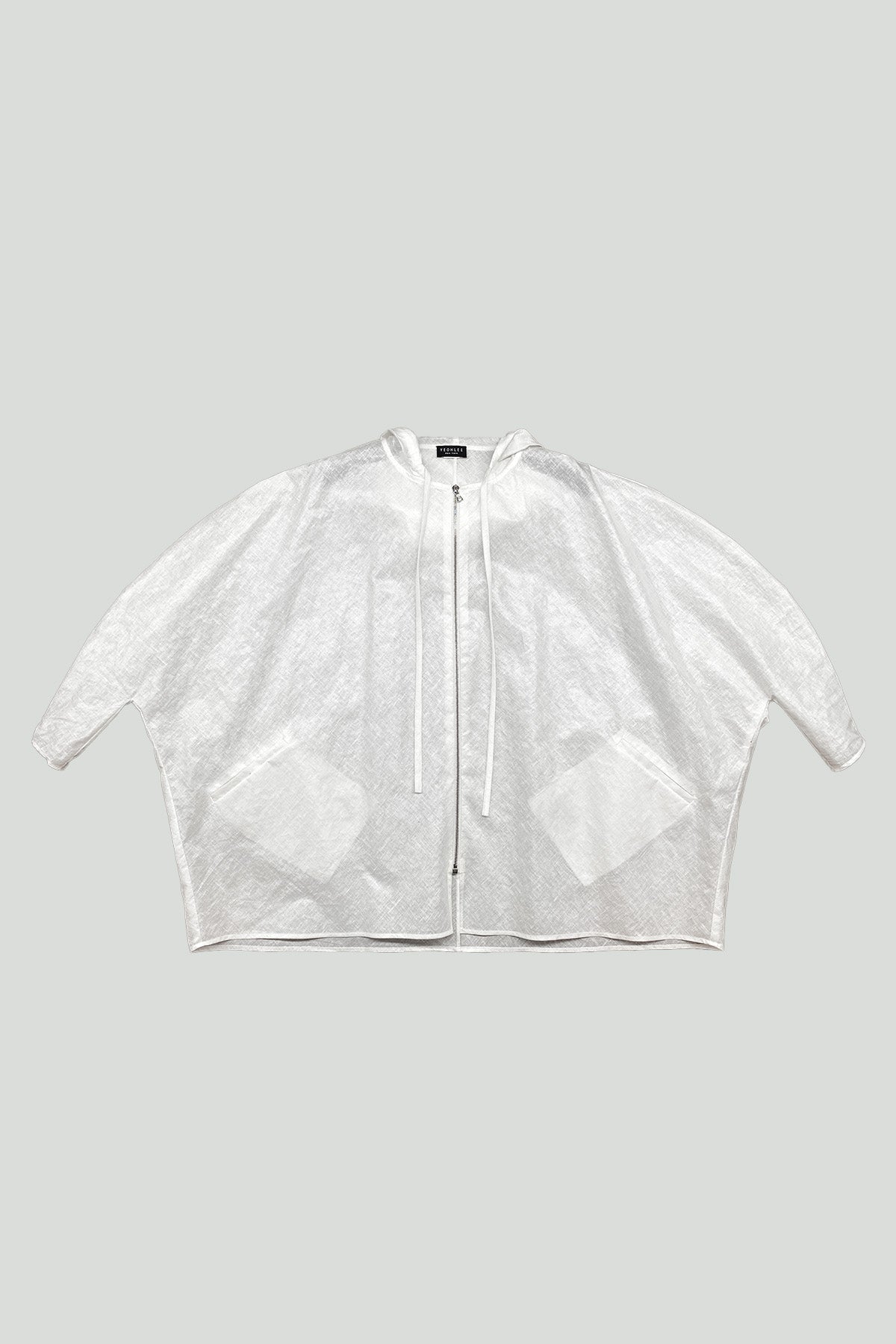 Glossy White Woven Raincoat