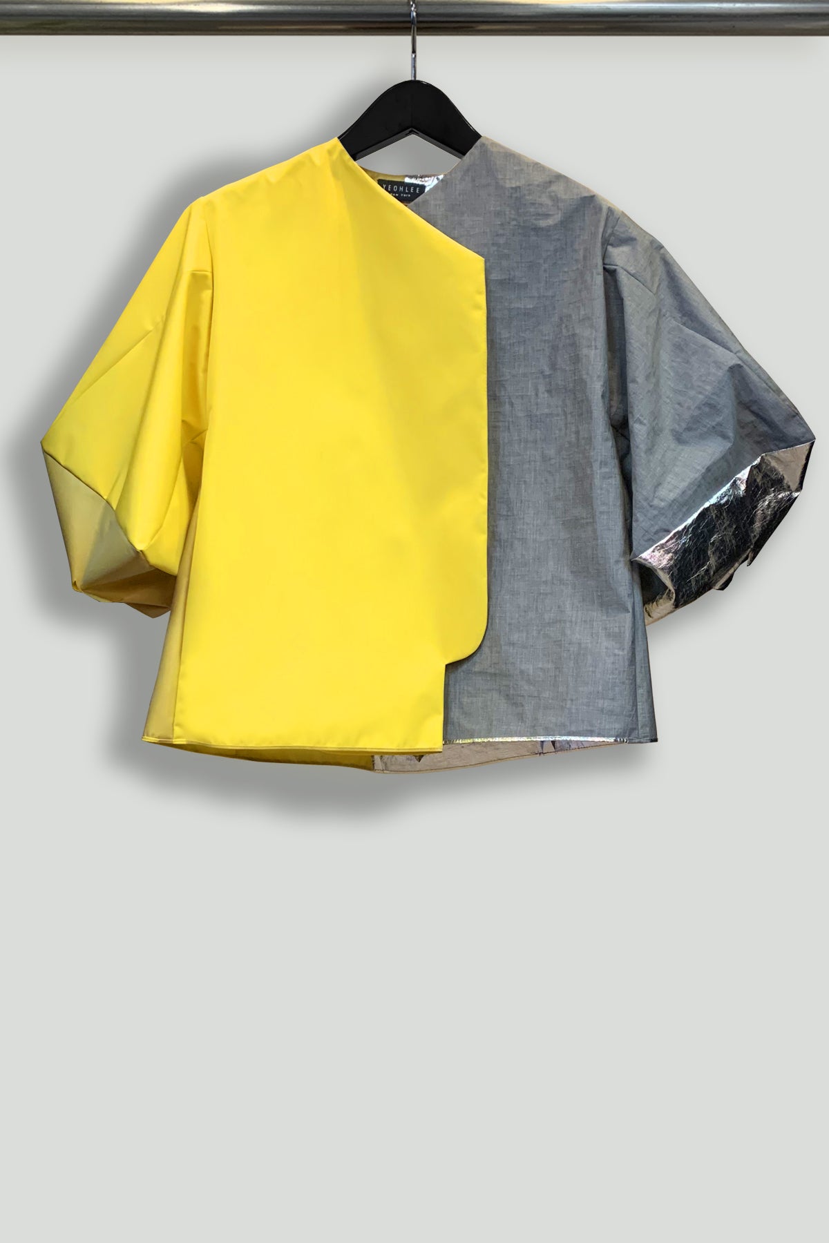 Lightweight Buttercup Yellow and Cotton Silver Flannel Box Sleeve Jacket