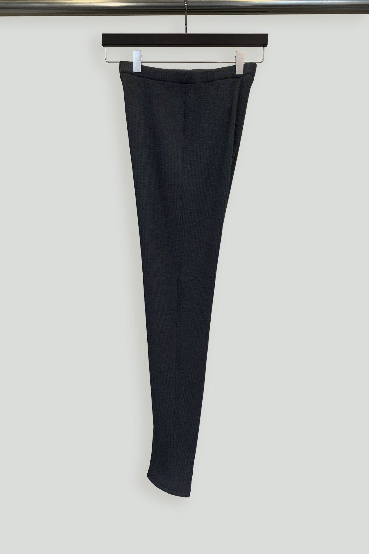 Black 1X1 Cotton Rib Legging
