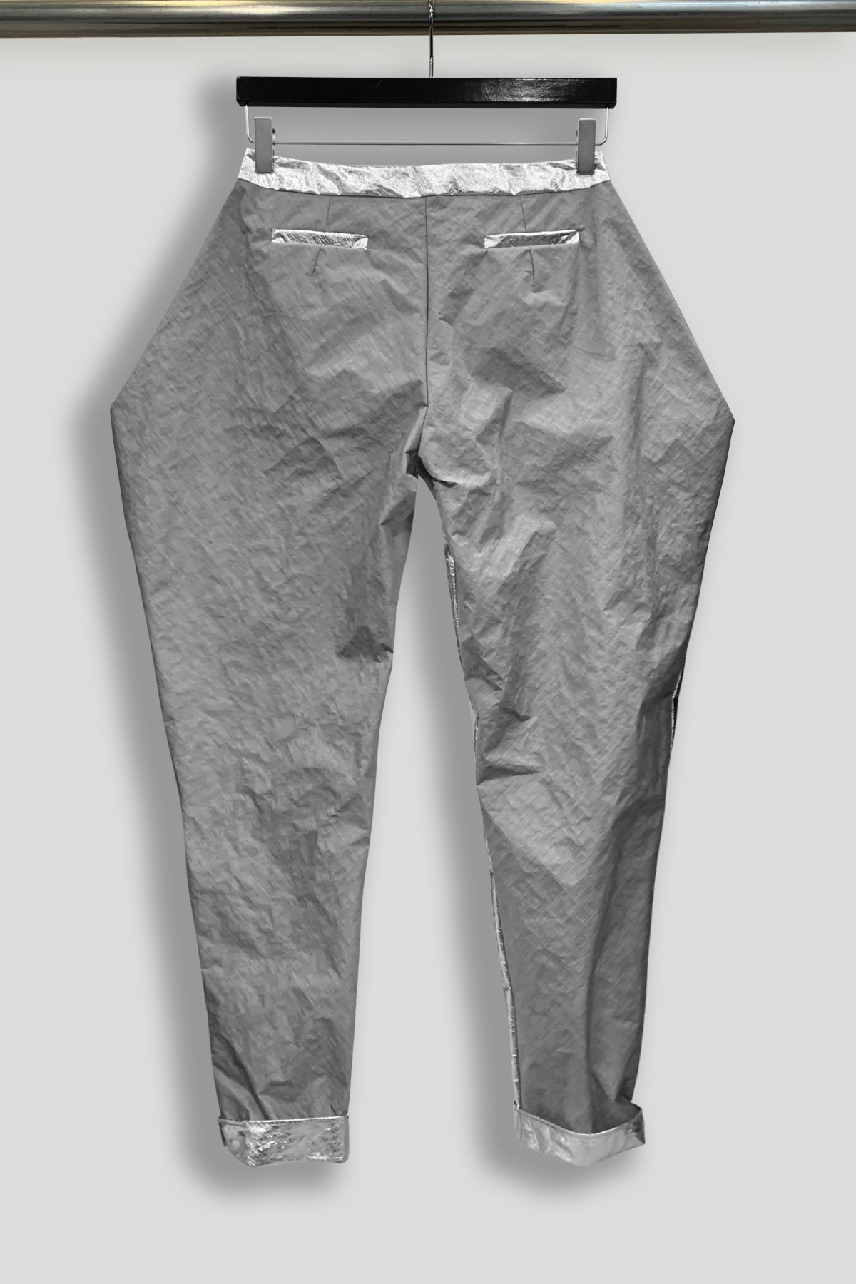 Cotton Silver Flannel Wing Pocket Tapered Pant