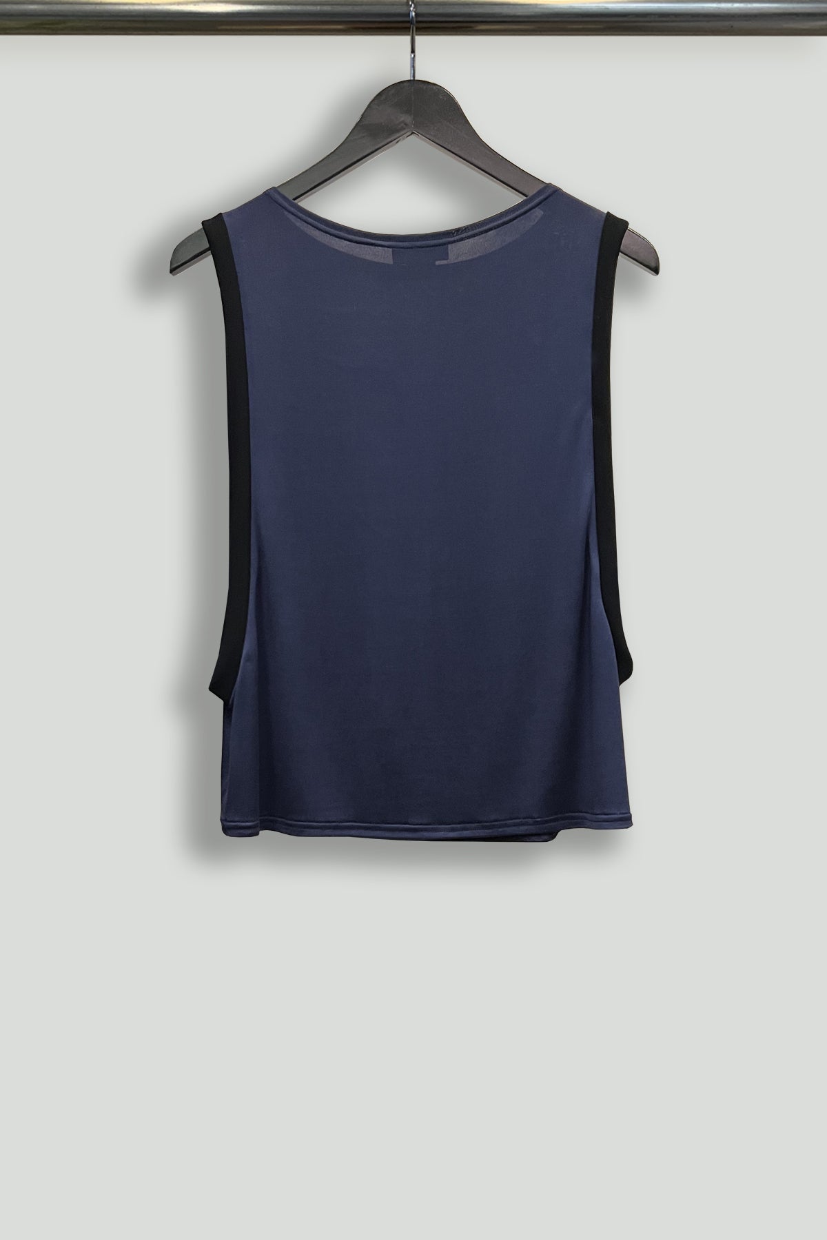 Indigo Sateen Jersey Drop Armhole Loop Tank with Microfiber Combo - Hanger Back