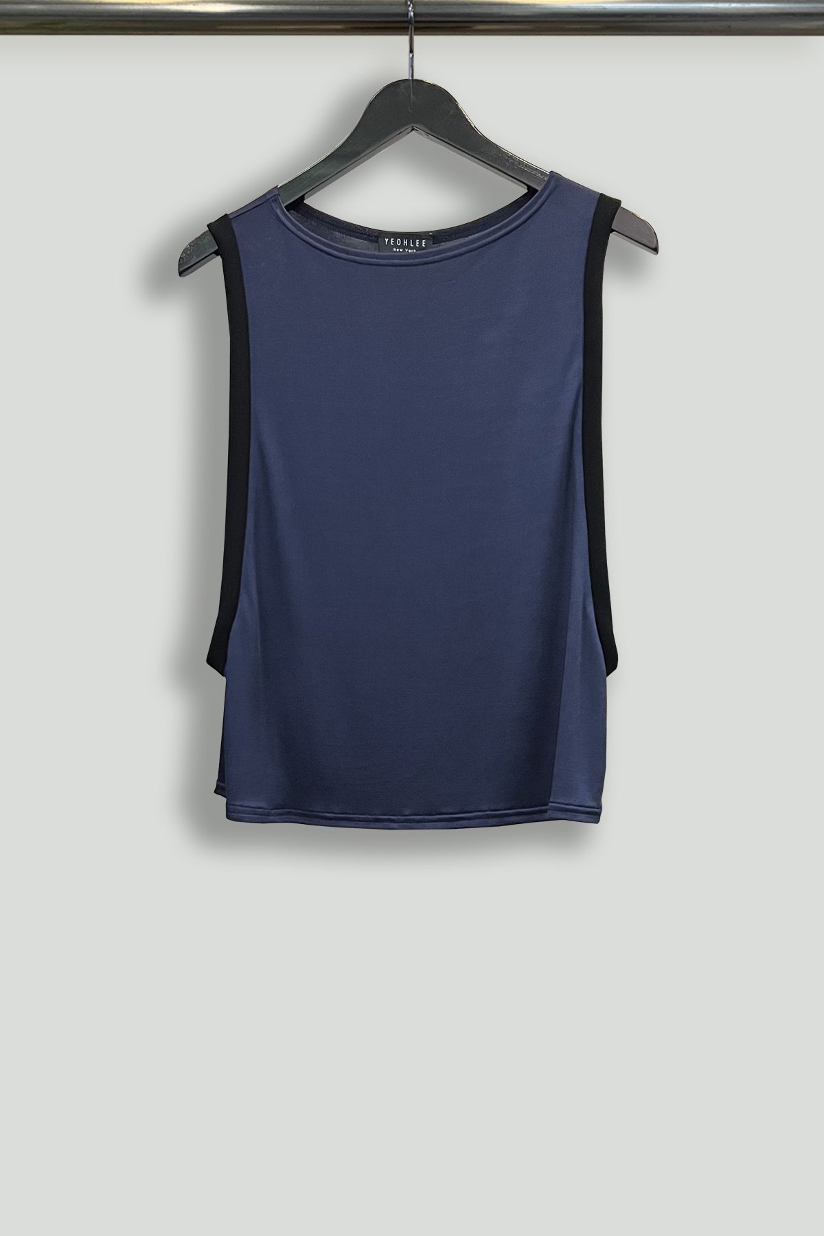 Indigo Sateen Jersey Drop Armhole Loop Tank with Microfiber Combo - Hanger