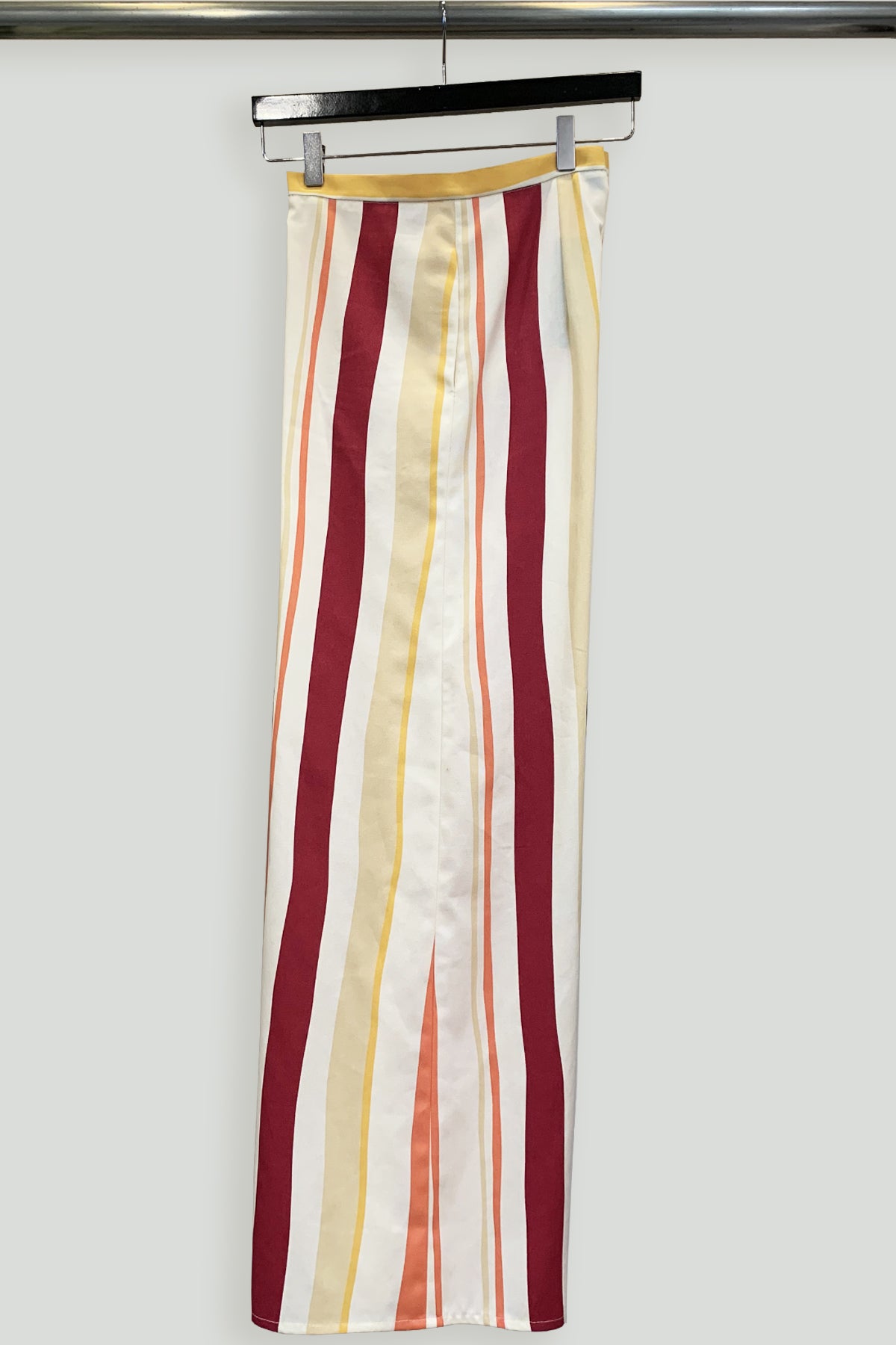 Multi Stripe Cotton Print Back Zip Flared Pant