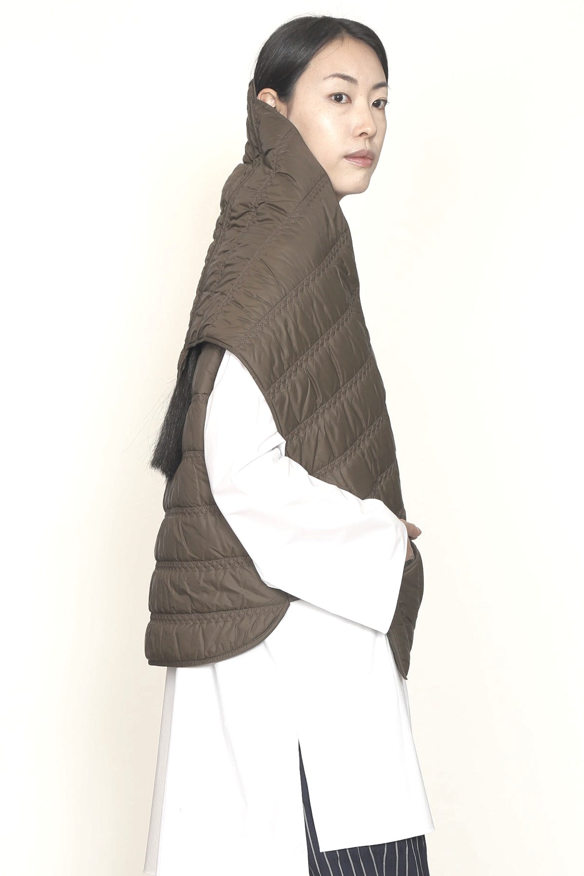 Zero Waste Cappuccino Quilted Pocket Scarf