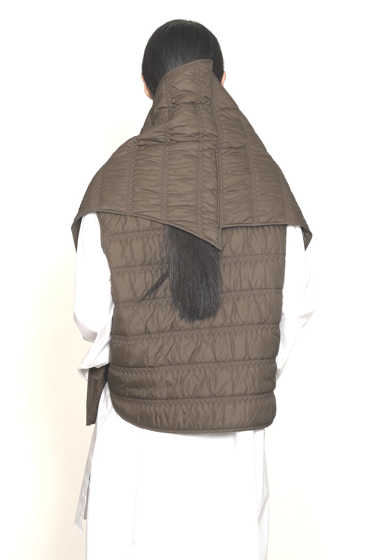 Zero Waste Cappuccino Quilted Pocket Scarf