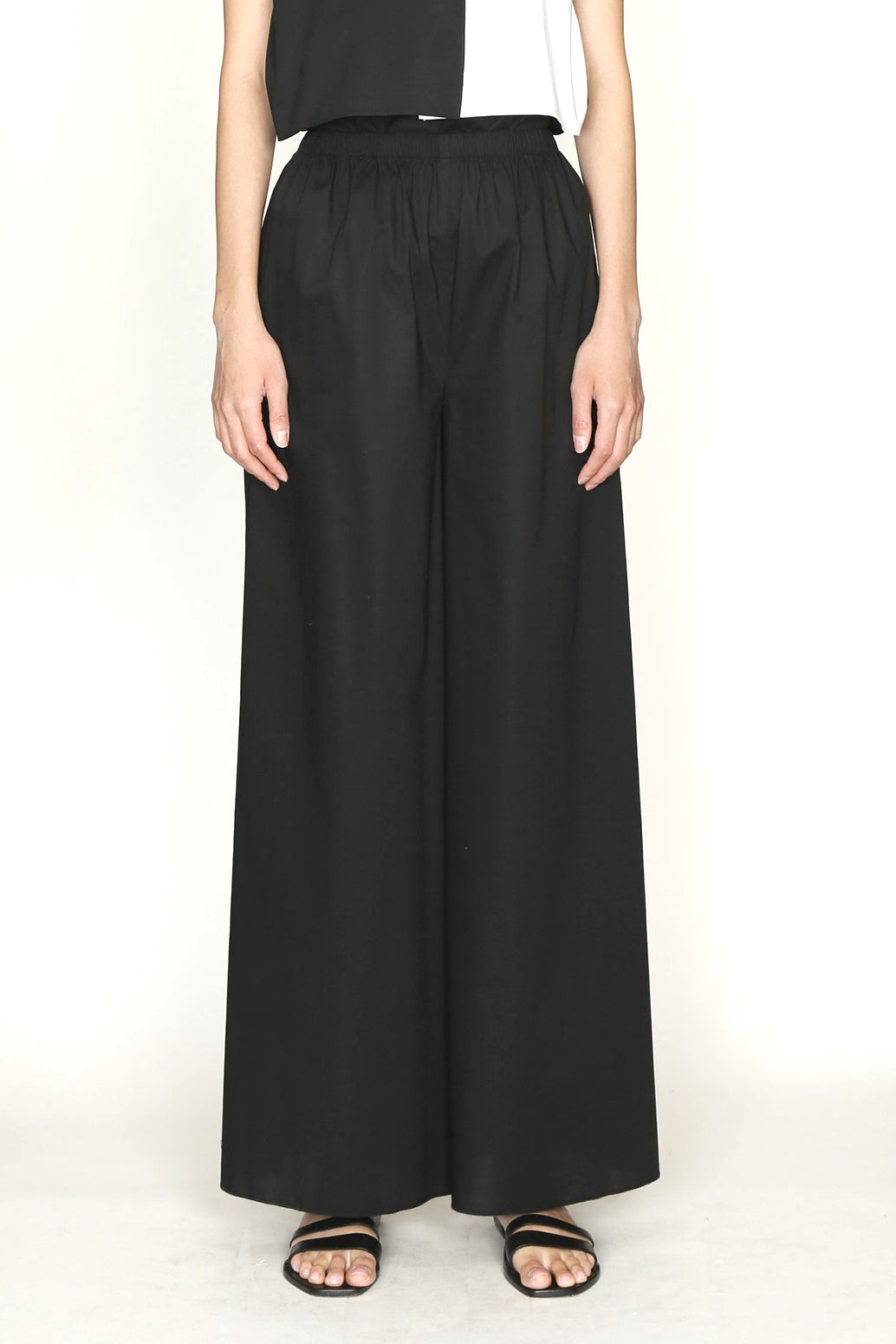 Black Paper Cotton Elasticated Waist Pajama Pant-2