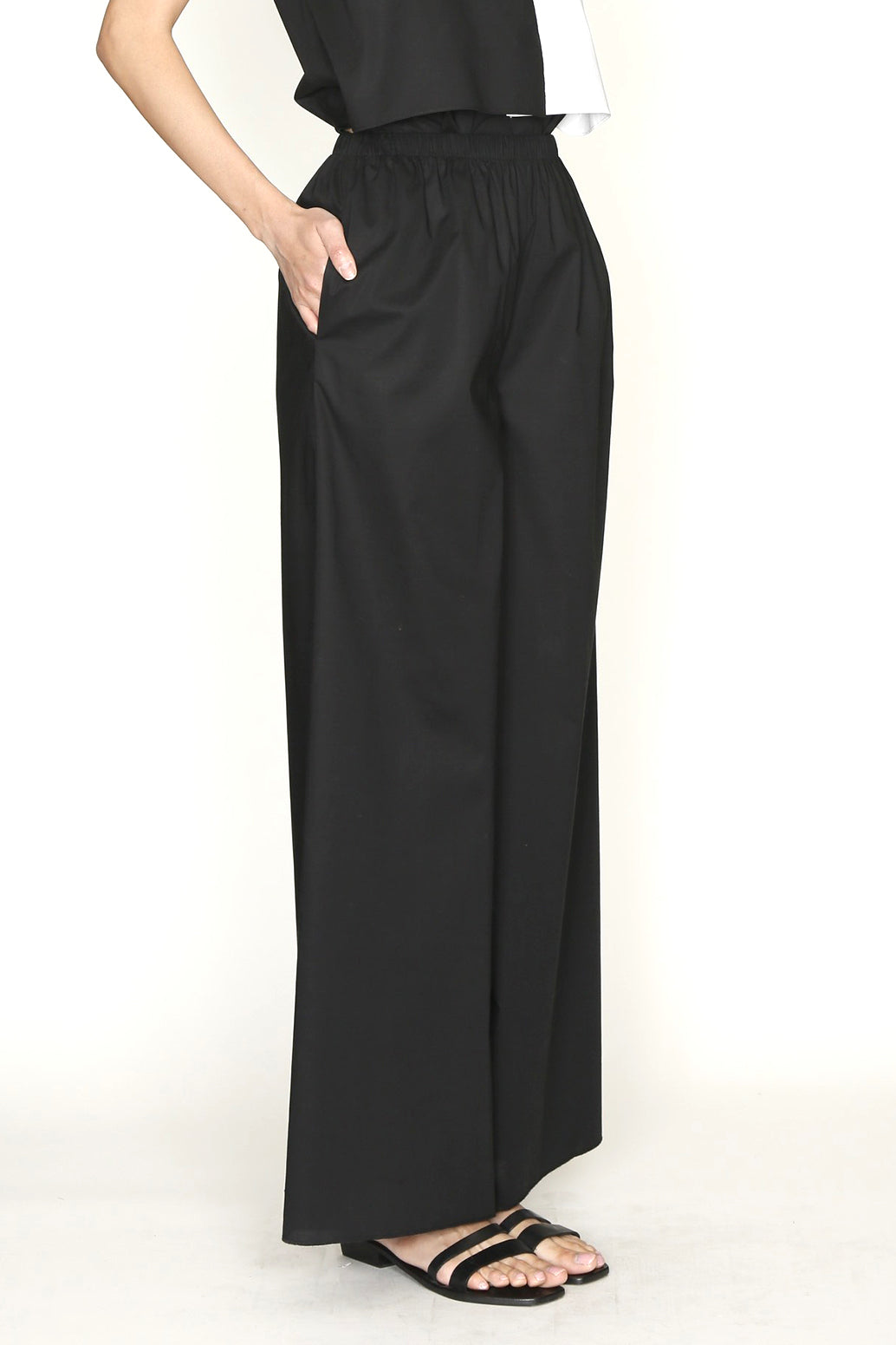 Black Paper Cotton Elasticated Waist Pajama Pant-4