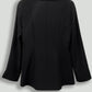 Black Microfiber Smart Gab Button Front Jacket with Pockets and Back Panels