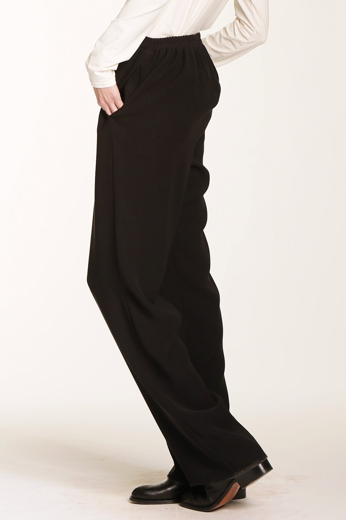 Smart Gabardine Flat Front Elastic Back Pant-3