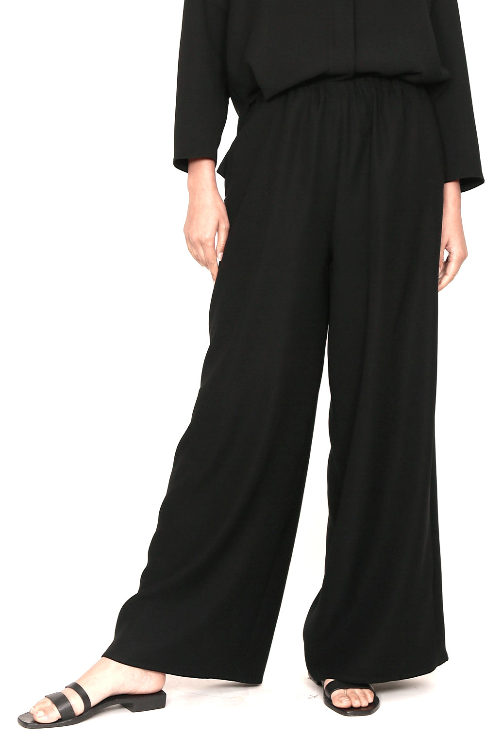 Wrinkle-Free Microfiber Wide Leg Elastic Pajama Pant-1