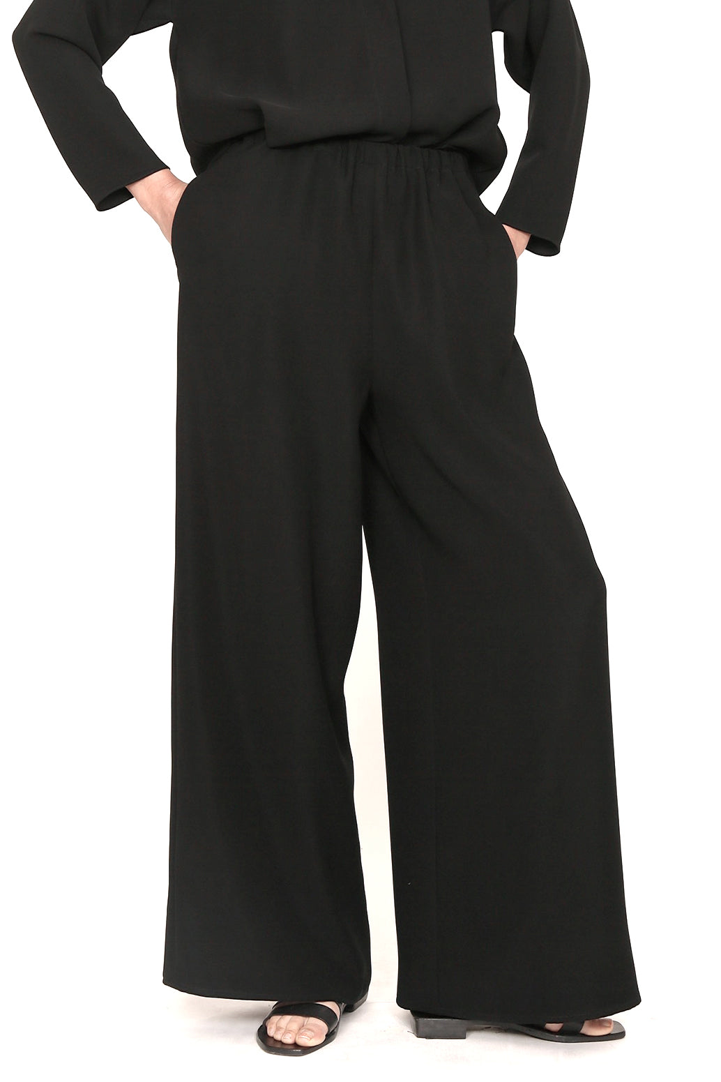 Wrinkle-Free Microfiber Wide Leg Elastic Pajama Pant-2