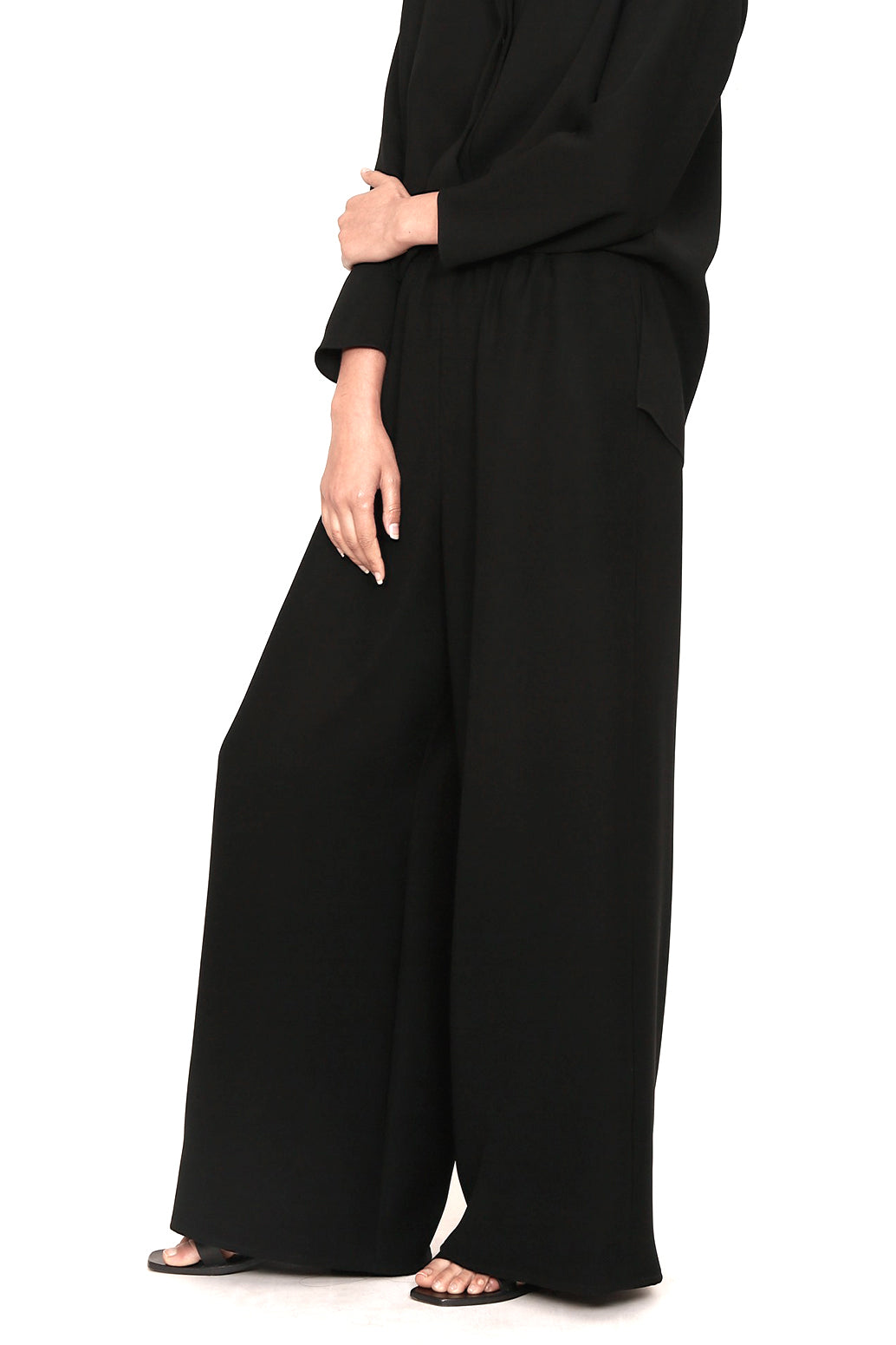 Wrinkle-Free Microfiber Wide Leg Elastic Pajama Pant-3