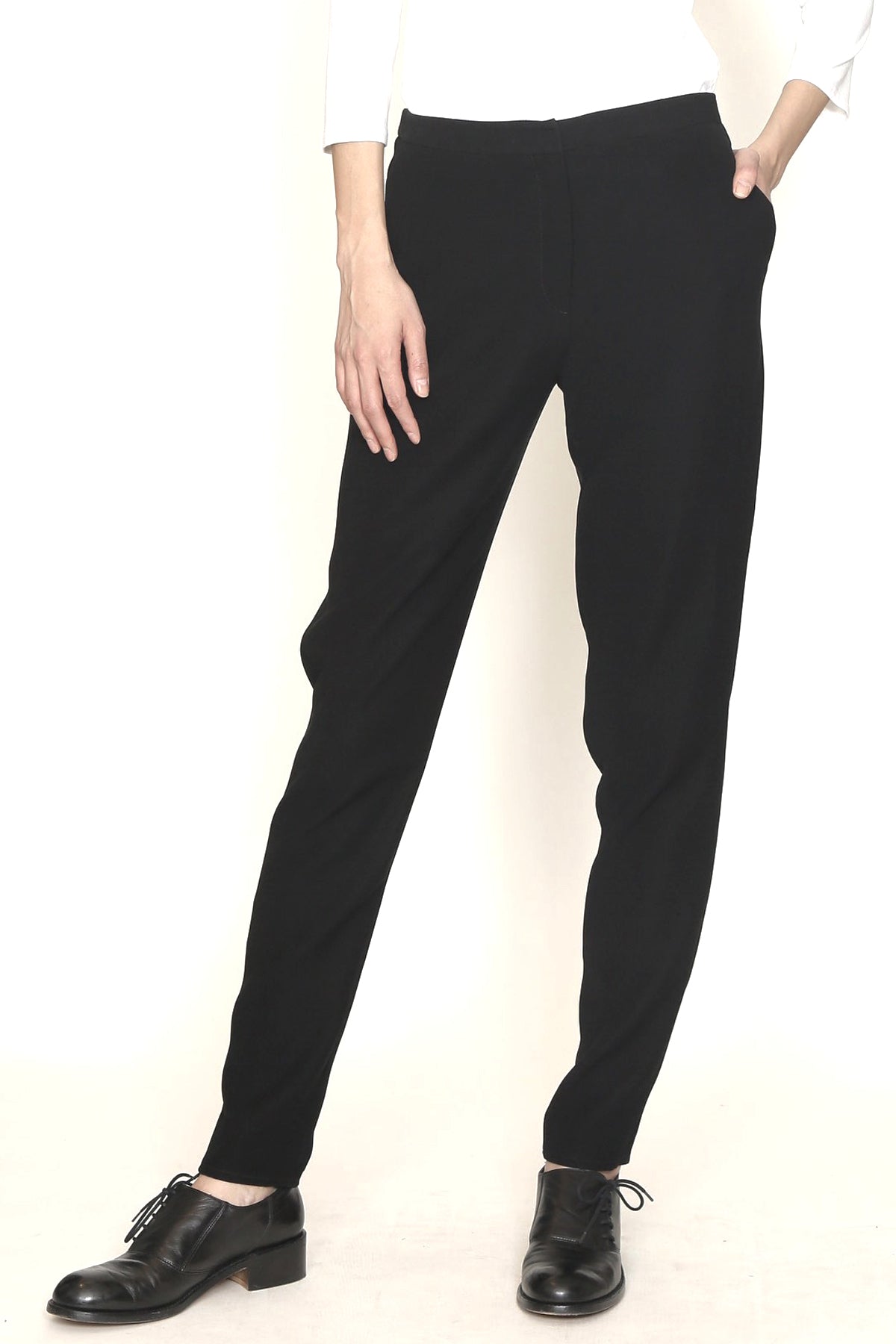 Smart Gab Microfiber Slim Fit Tapered Leg Untux Pant with Elastic Back Waist-9