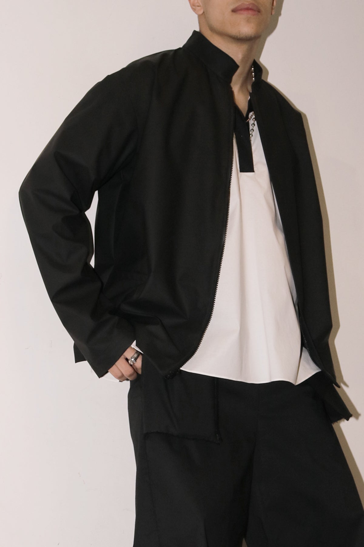 Black Smart Gabardine ALI Jacket-1