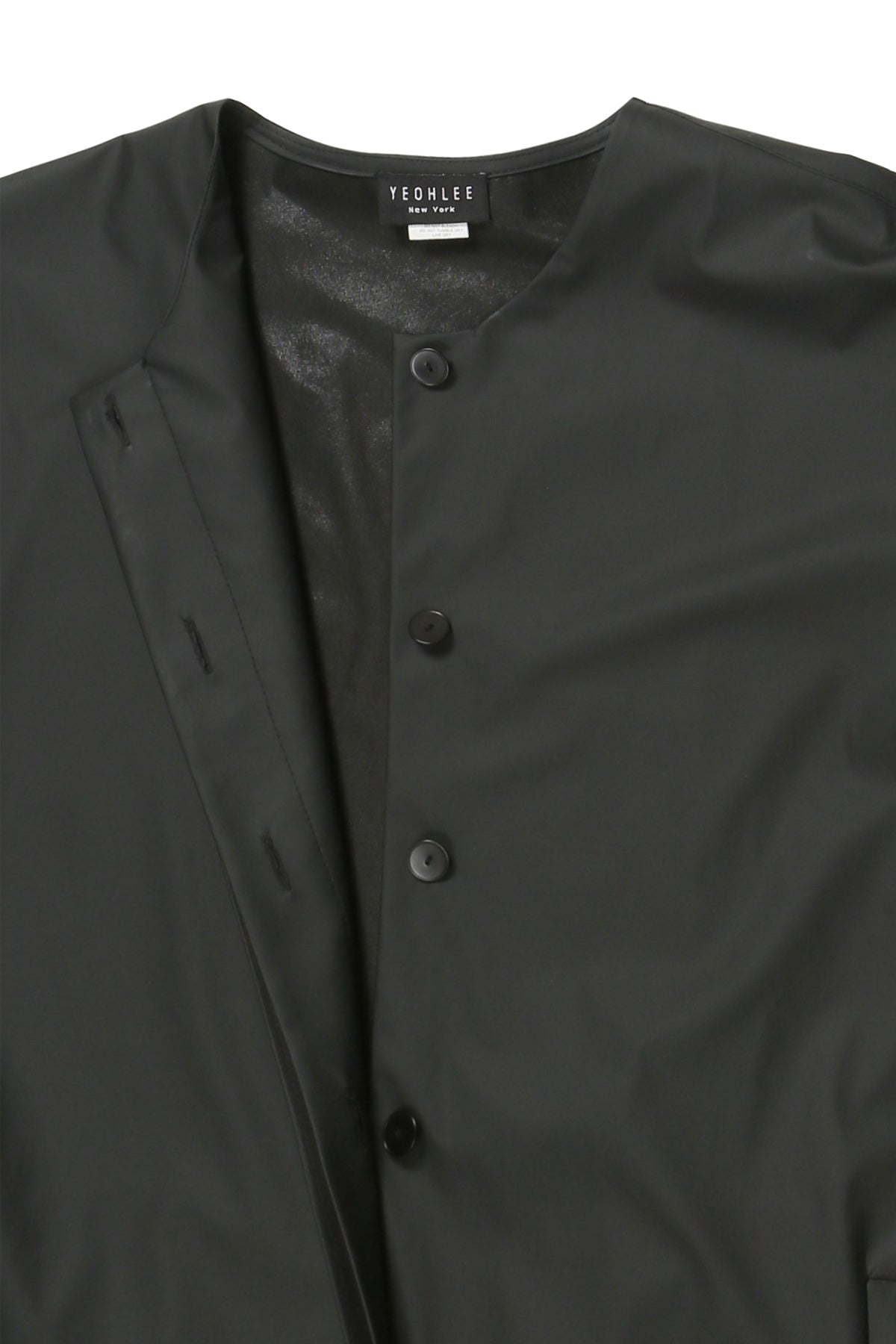 Matte Rainwear Black Two Pocket Pilgrim Rain Jacket in Waterproof Fabric