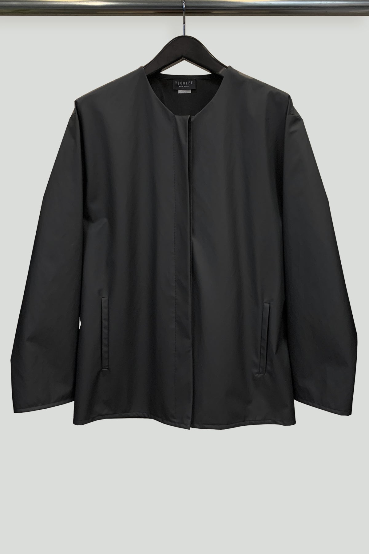 Matte Rainwear Black Two Pocket Pilgrim Rain Jacket in Waterproof Fabric