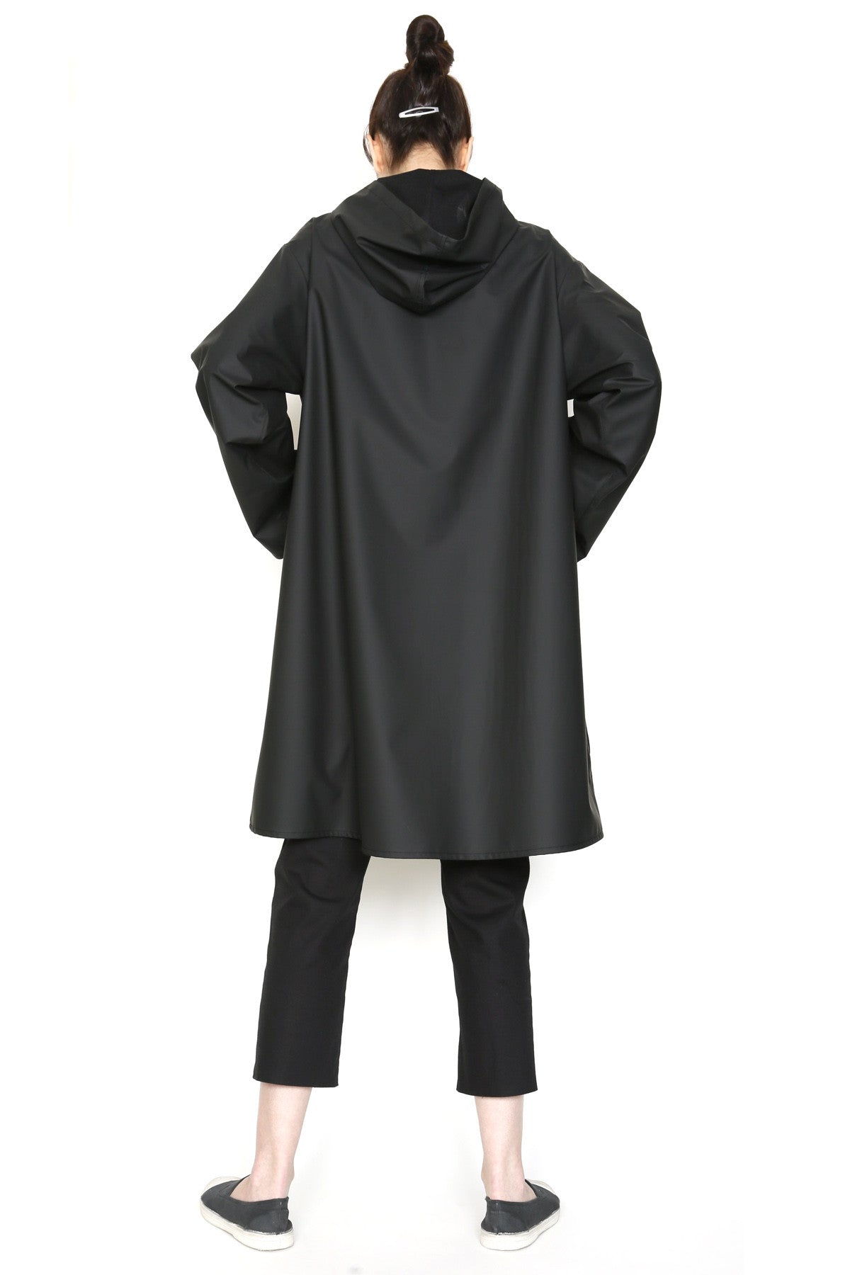 Zip Front Hooded Rain Jacket in Water-Repellent Fabric-5