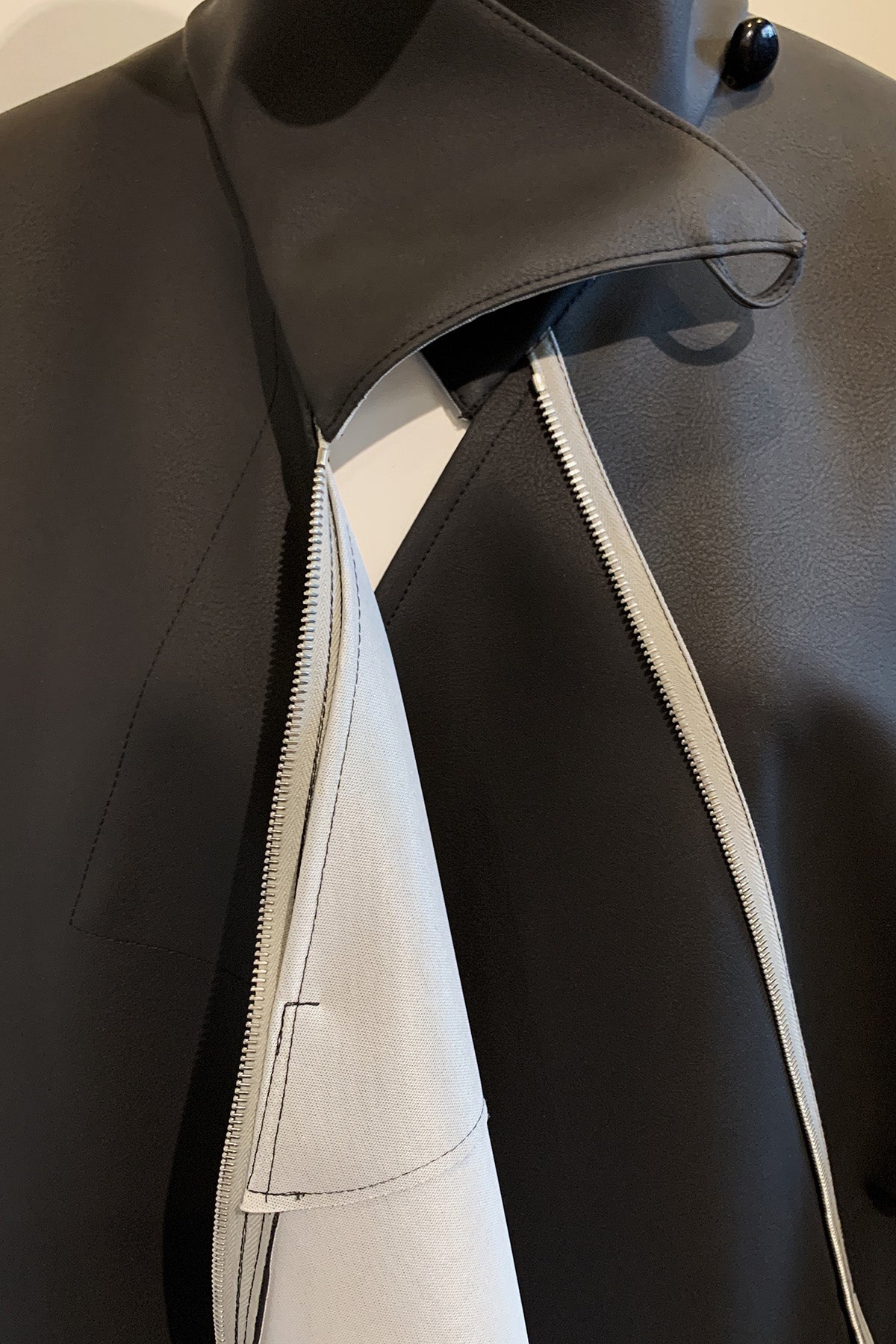Black PVC Zippered Industry Coat