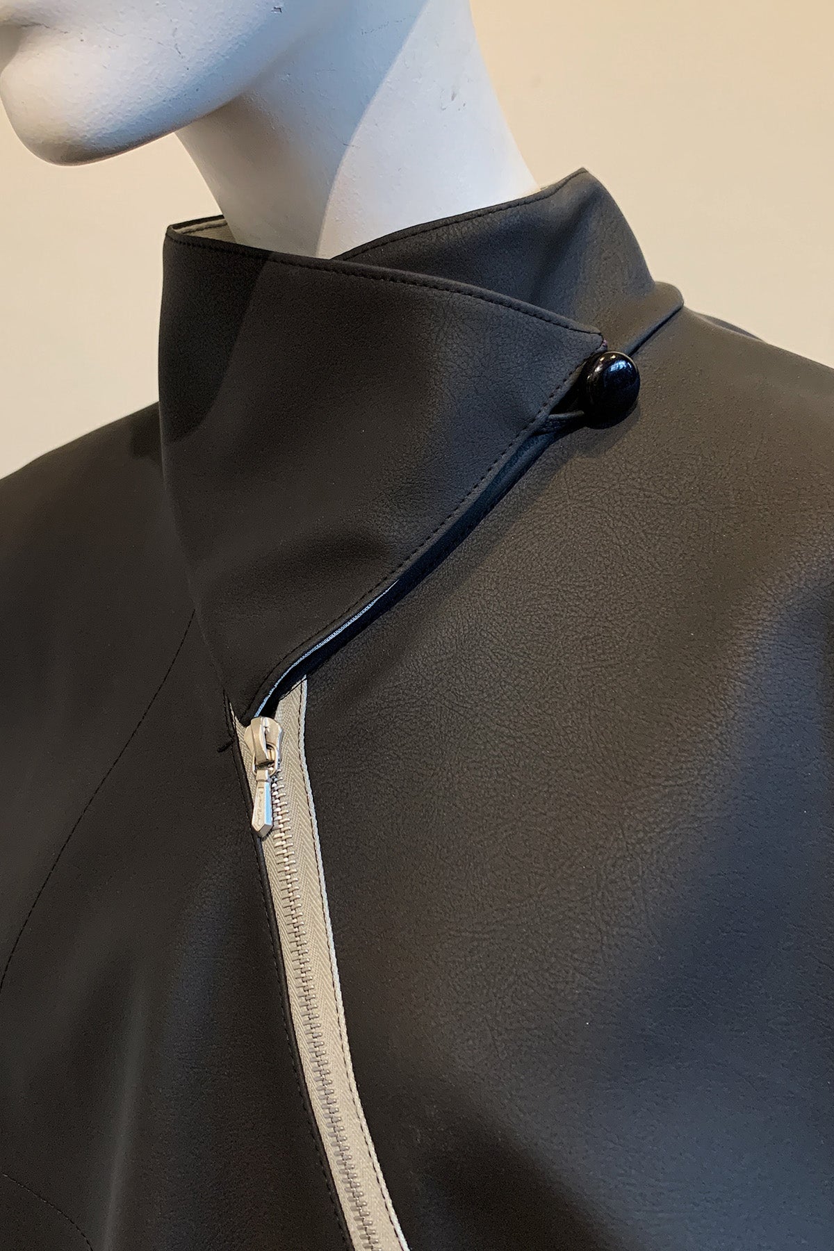 Black PVC Zippered Industry Coat