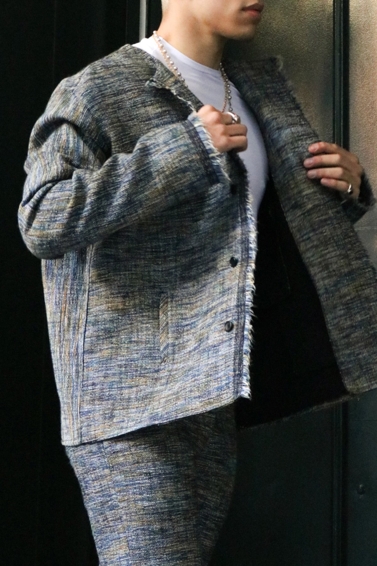 Multicolor Melange Cotton Pilgrim Jacket