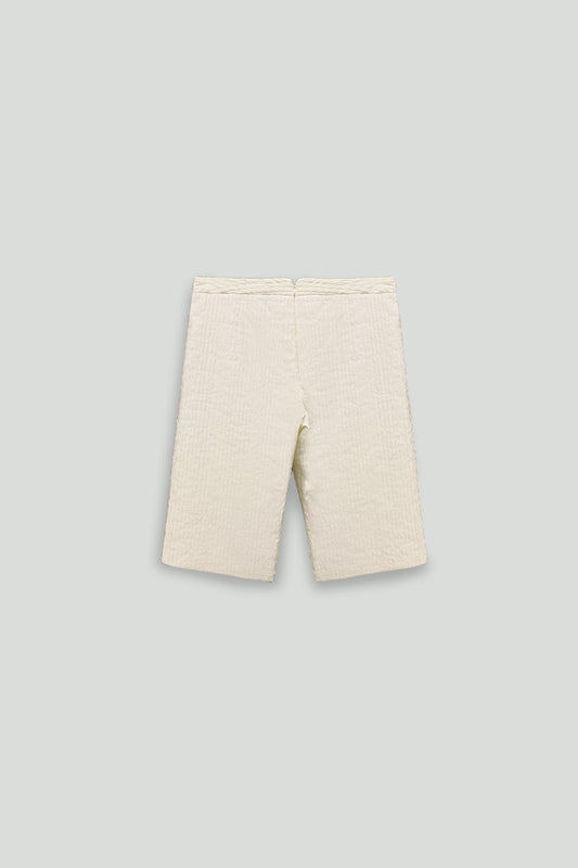 Cream Wide Wale Cotton Short