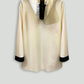 Zip Front Hooded Coat in Cream Wool