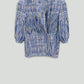 Blue and White Melange Cotton Wool Linen Threads Jacket