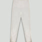 White Textured Cotton Blend Ankle Pant