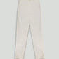 White Textured Cotton Blend Ankle Pant