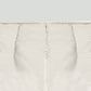 White Textured Cotton Blend Ankle Pant