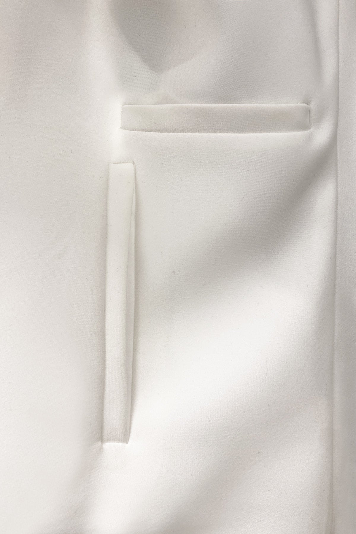 White Lightweight Microfiber Smart Gabardine Cardigan With Welt Pockets