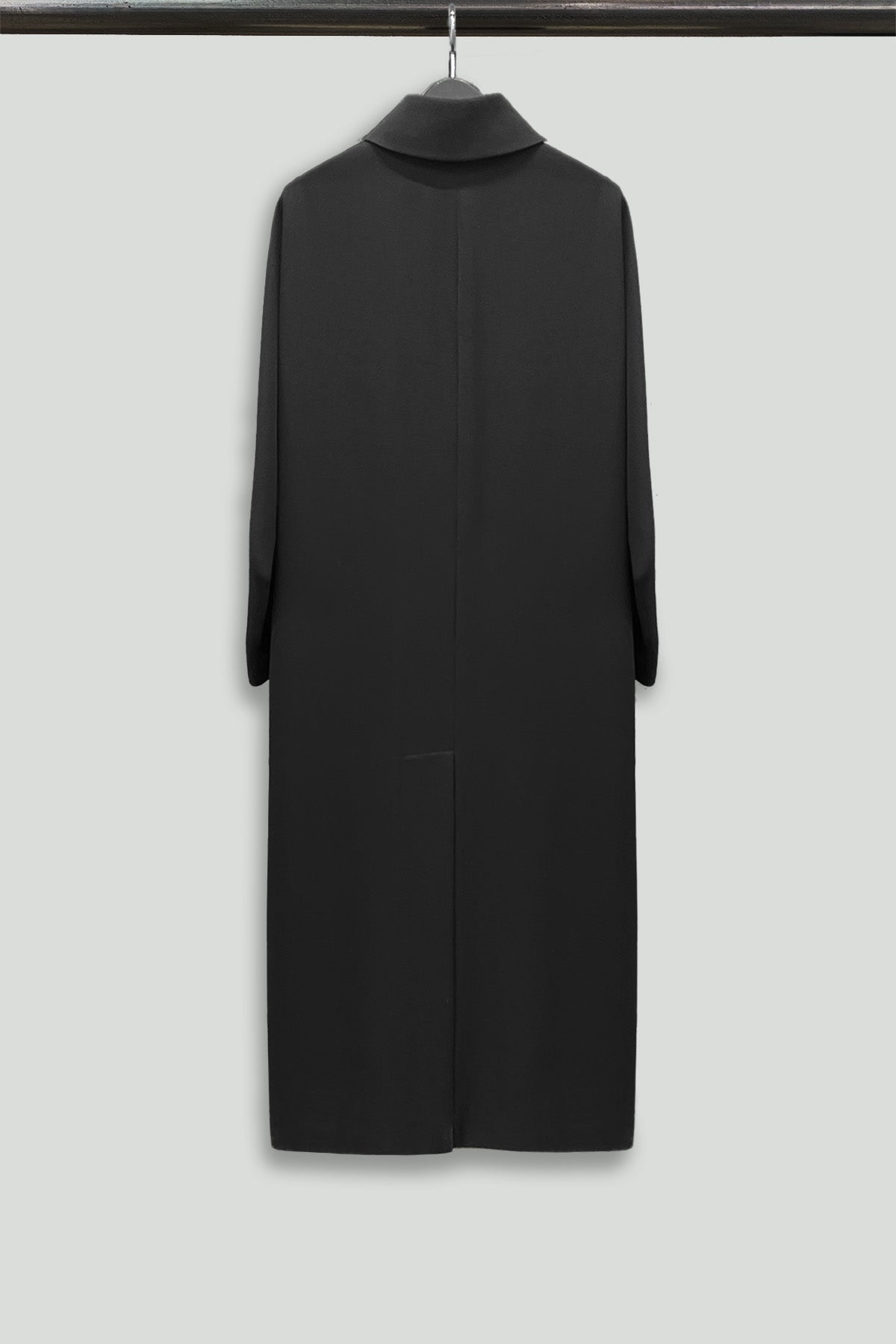 Black Smart Gabardine Longline Overcoat